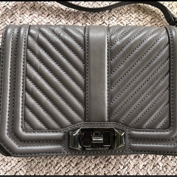 Rebecca Minkoff small love cross body/ quilted in gray - Picture 1 of 9